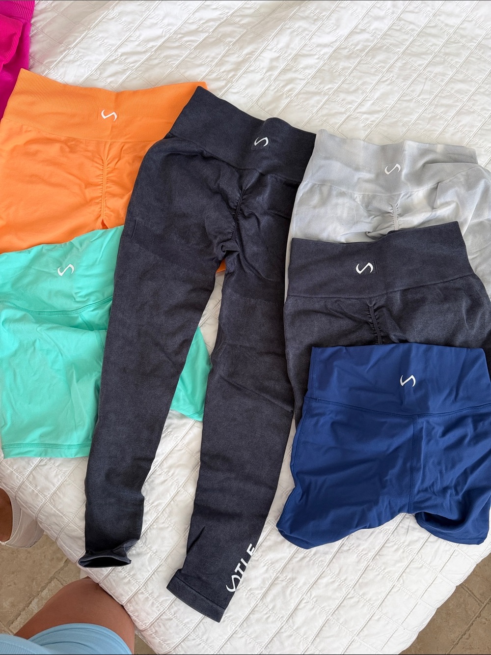 Women's Athletic High-Waist Shorts - Navy and Black
